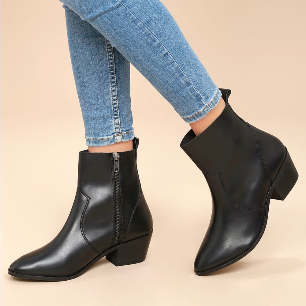 NIB Black Genuine Leather Mid-Calf Chelsea Boots - Picture 1 of 4
